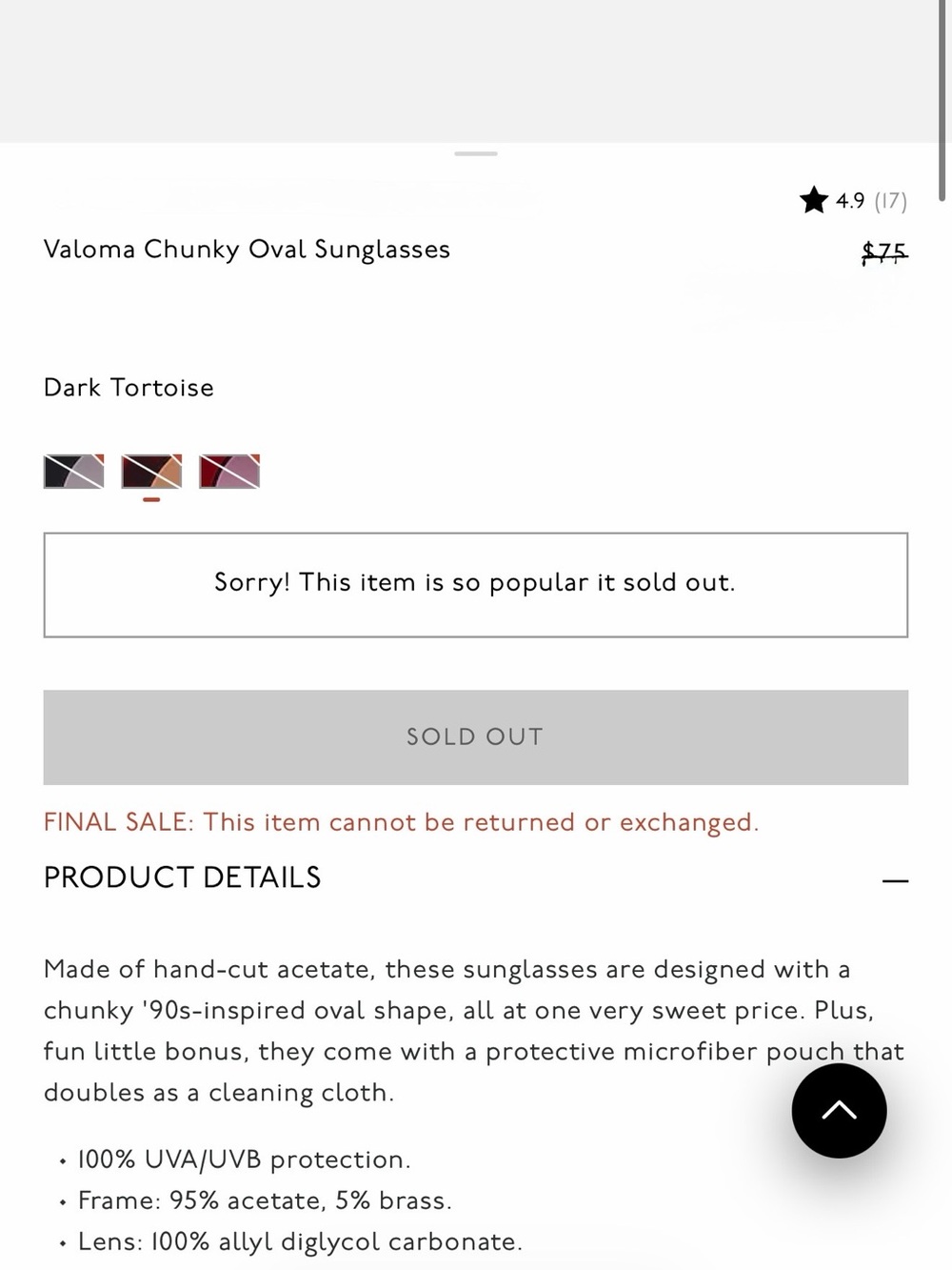New $75 Madewell Valoma Tortoise Chunky Oval Sunglasses - Picture 9 of 9